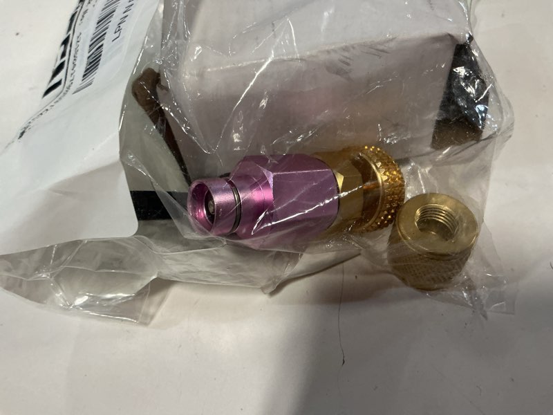 Condition photo showing As Is for 5/16 inch cct516 core control tool, hvac charging vacuum-rated core depressor tool for r410a/r22 refrigerant charging gauge isolation tool, 800 psi air conditioning high-pressure hvac depressor pink