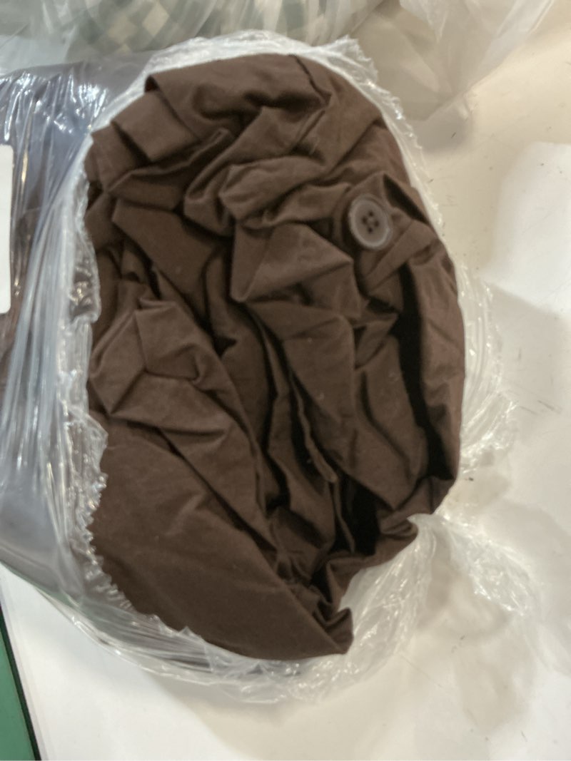 Condition photo showing As Is for organic crisp percale duvet cover set, full/queen, espresso