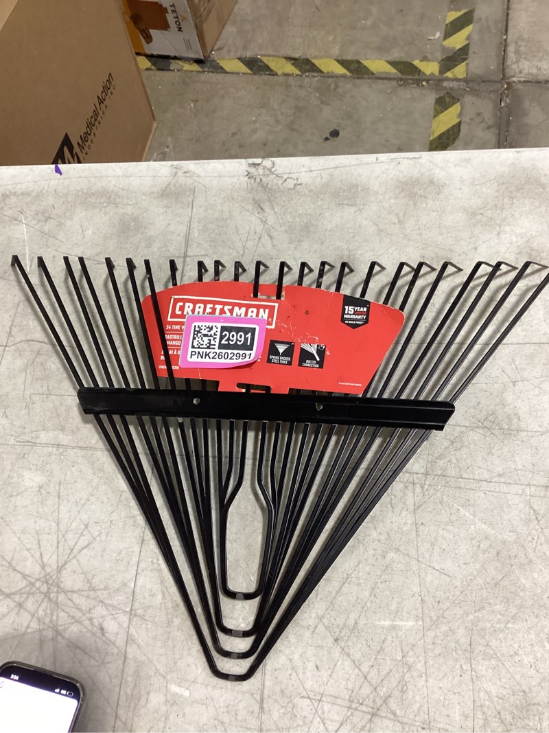 Condition photo showing New/Like New for Zenport J2424 Leaf Rake with Deluxe Spring, 24-Tine, Rake Head Only, Green 1