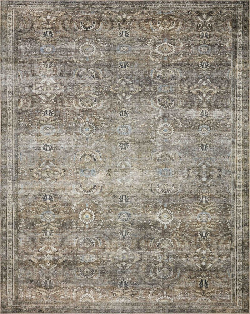 loloi layla collection lay-13 antique/moss 7'-6\" x 9'-6\" .13\" thick area rug, soft, durable, vintage