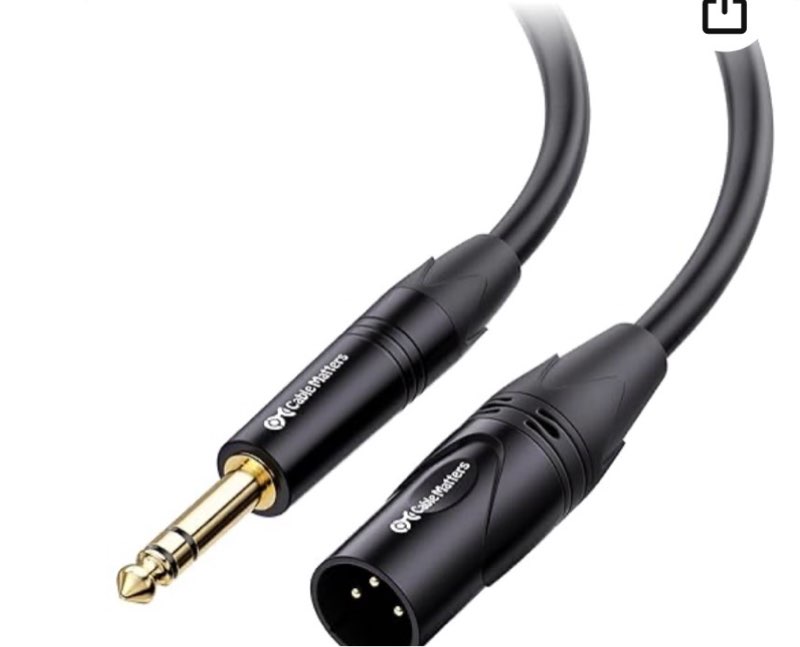 cable matters 6.35mm (1/4 inch) long trs to xlr cable - 50ft, male to male xlr to trs cable, black –