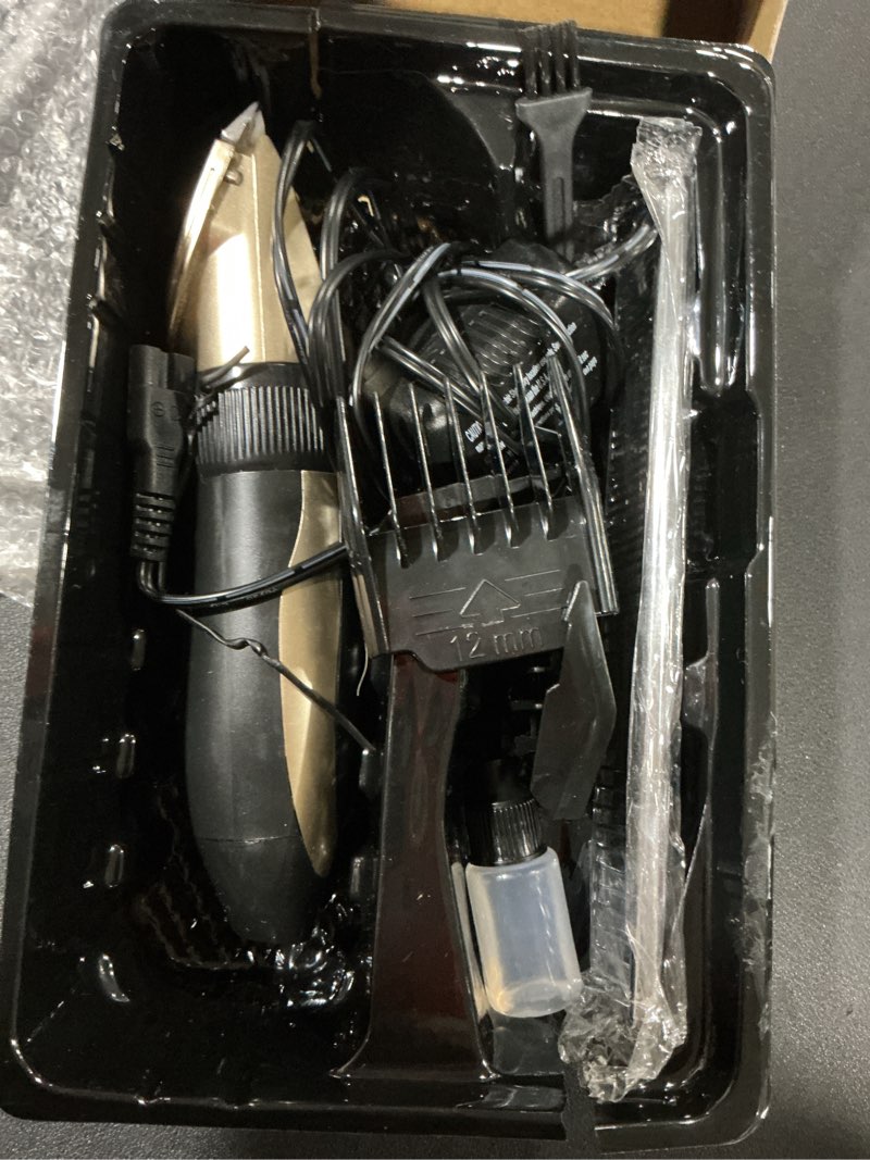 Condition photo showing As Is for Dog Grooming Kit Clippers, Low Noise, Electric Quiet, Rechargeable, Cordless, Pet Hair Thick Coats Clippers Trimmers Set, Suitable for Dogs, Cats, and Other Pets (Gold)