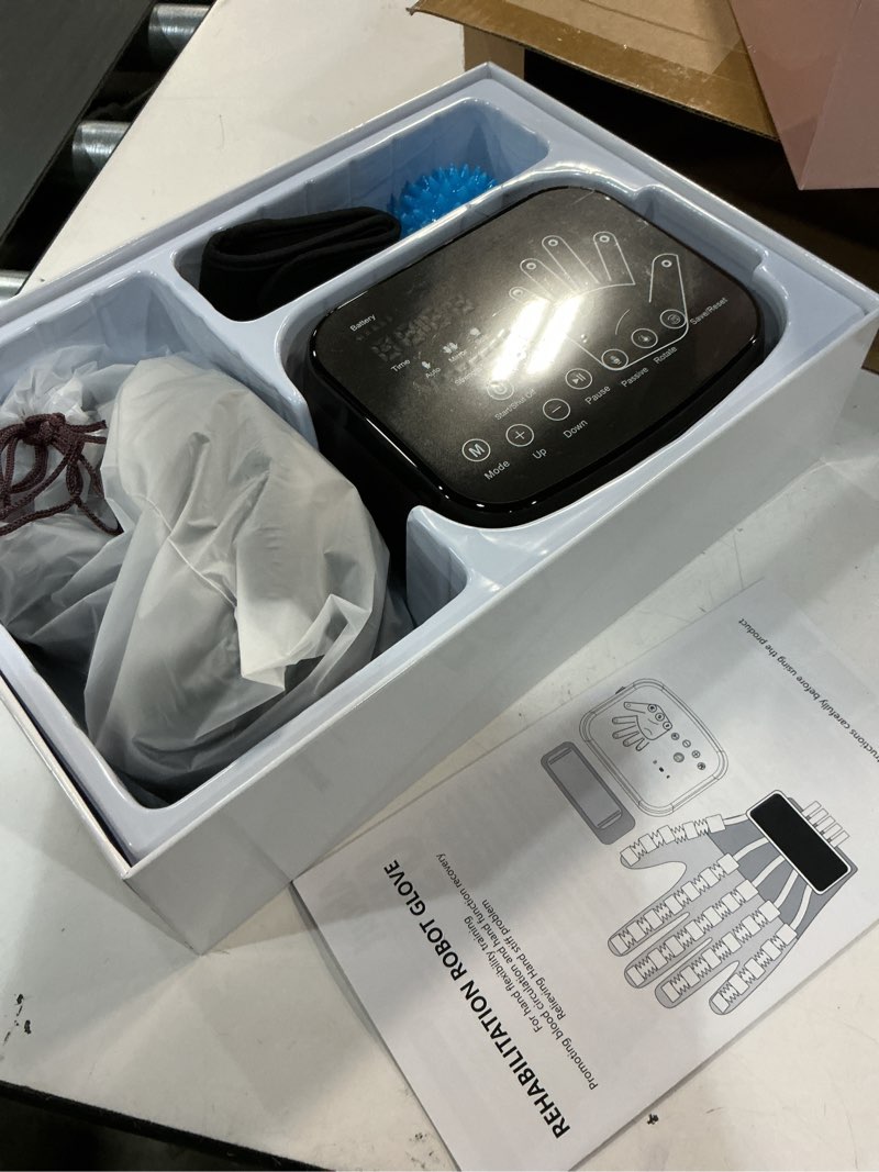 Condition photo showing Good Condition for rehabilitation robot gloves right hand, hemiplegia stroke recovery finger robotic therapy equipment for stroke m left l-left