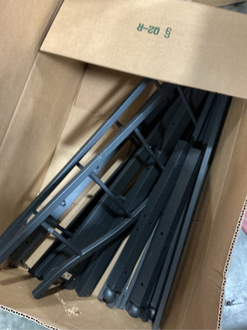 Condition photo showing As Is for (Similar to stock photo) Twin Bed Frames Metal Platform Bed with Wrought Iron Headboard and Footboard Black