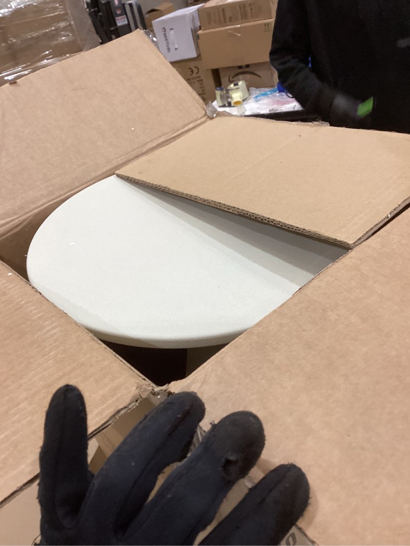 Condition photo showing As Is for Small Drink Table, Round Martini Table, Drum End Table Side Table, Metal Accent Table,for Small Space Living Room, Bedroom, Sand