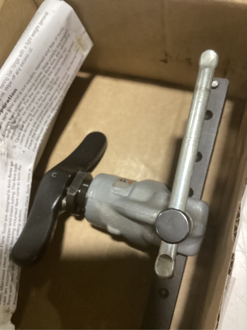 Condition photo showing Good Condition for RIDGID 41162 377 Precision Non-Ratcheting Pipe Flaring Tool, Flaring Tool for 37-degree SAE Flares & 29963 Model 35S 1/4" to 1-3/8" Stainless Steel Tubing Cutter with X-CEL Knob, Silver, Small Flaring Tool + Tube Cutter