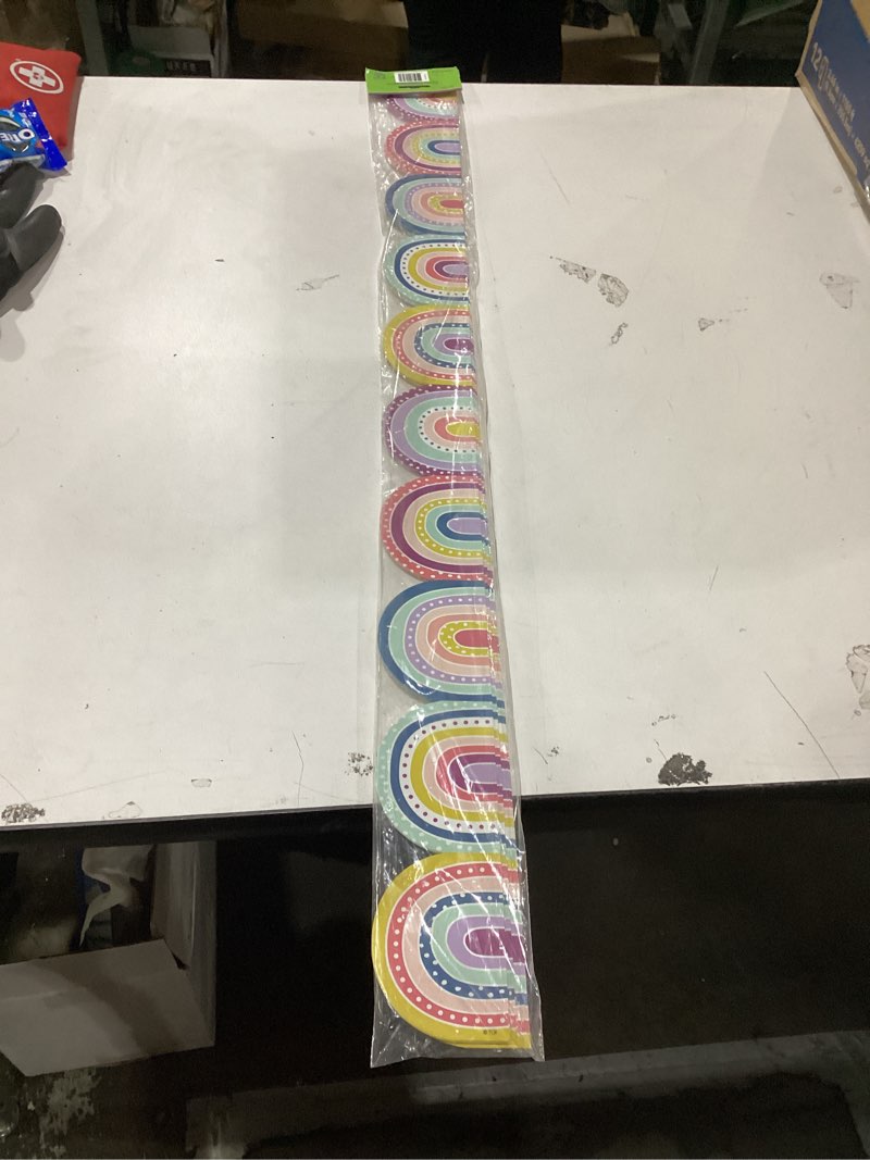 Condition photo showing New/Like New for Teacher Created Resources Oh Happy Day Rainbows Die-Cut Border Trim (TCR9092)