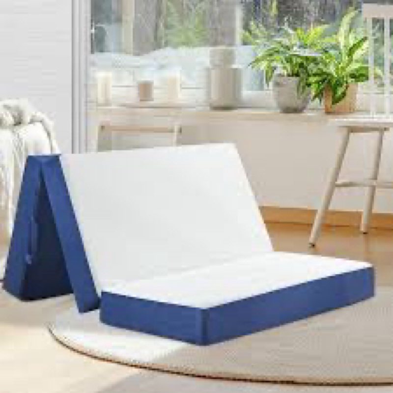 portable tri-fold memory foam mattress – 6-inch full size foldable mattress with washable cover, han