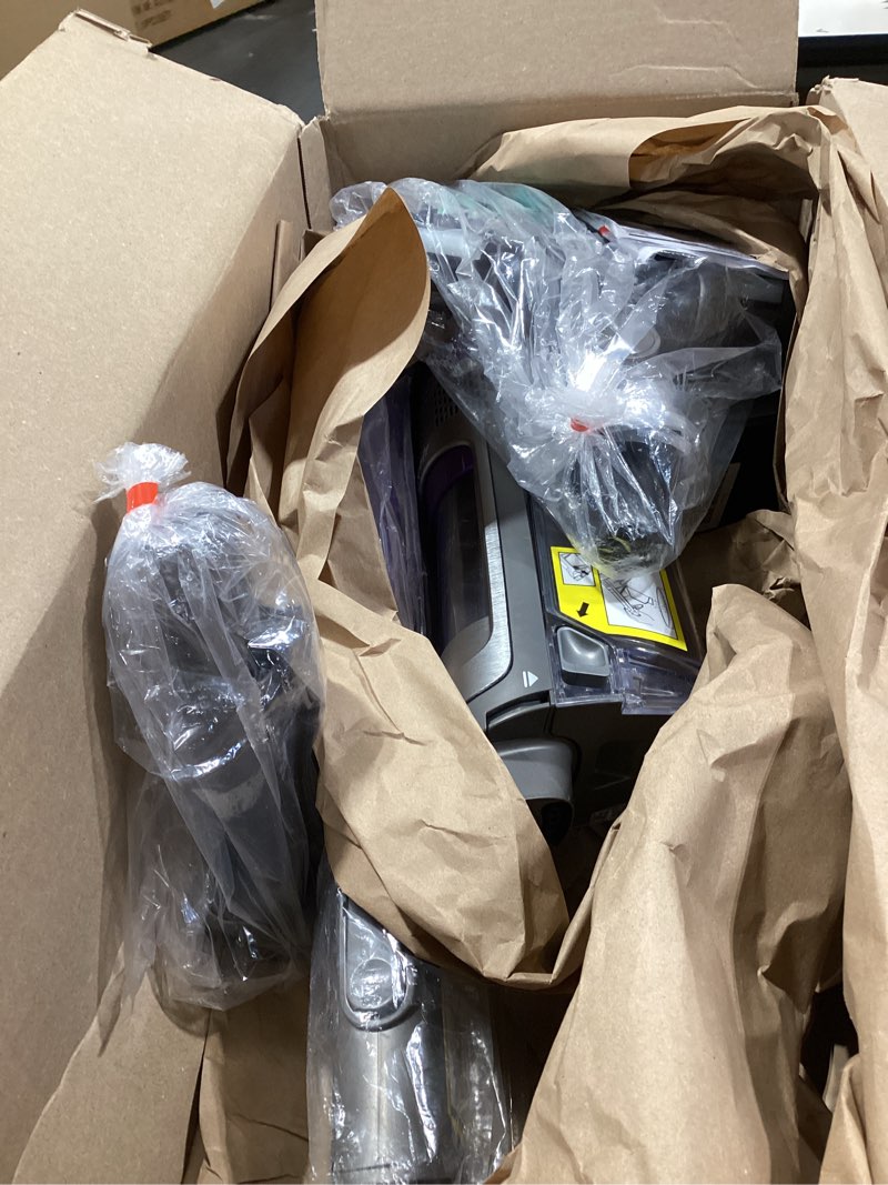 Condition photo showing As Is for shark powerdetect cordless stick vacuum, powerful suction, hepa filtration, 70-minute runtime, carpet & hard floor, portable, xl dust cup, stick vacuum for pet hair, dark gray, ip1251 powerdetect (essential)