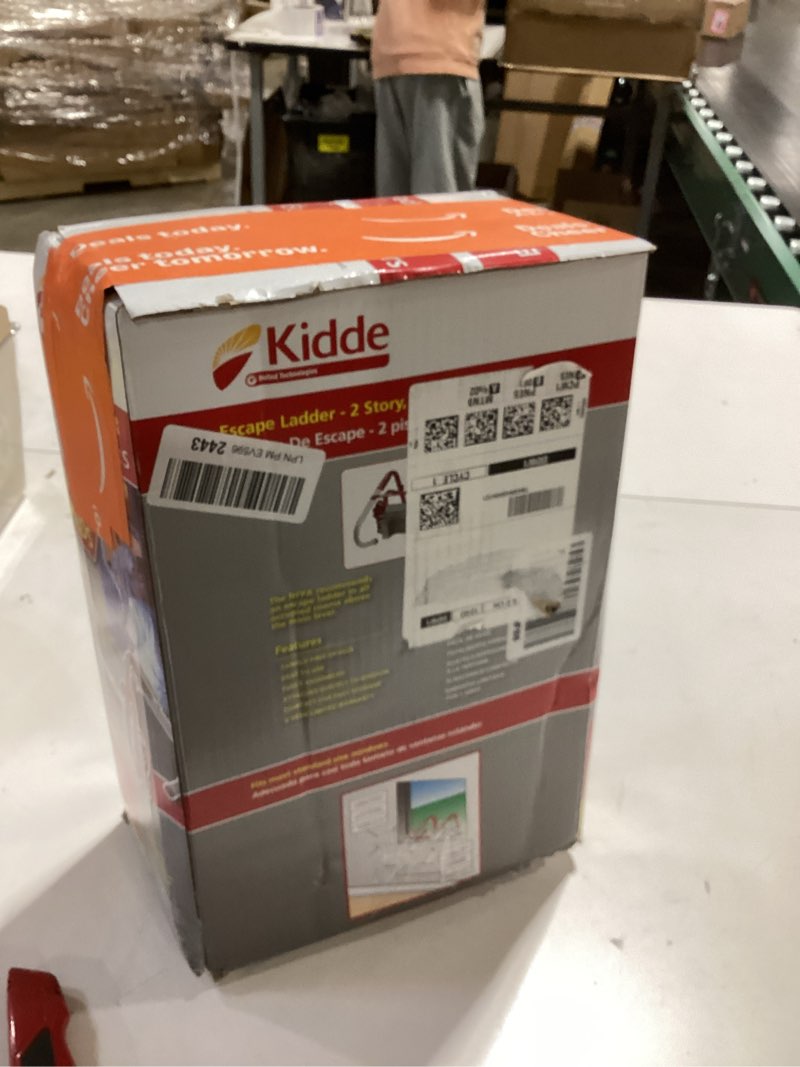 Condition photo showing As Is for kidde fire escape ladder, 2-story rope ladder, extends to 13-feet, anti-slip rungs 13-foot ladder