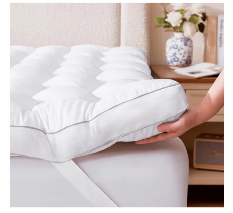 3 inch mattress topper queen size - 1500gsm 3d+7d down alternative fill, viscose made from bamboo co