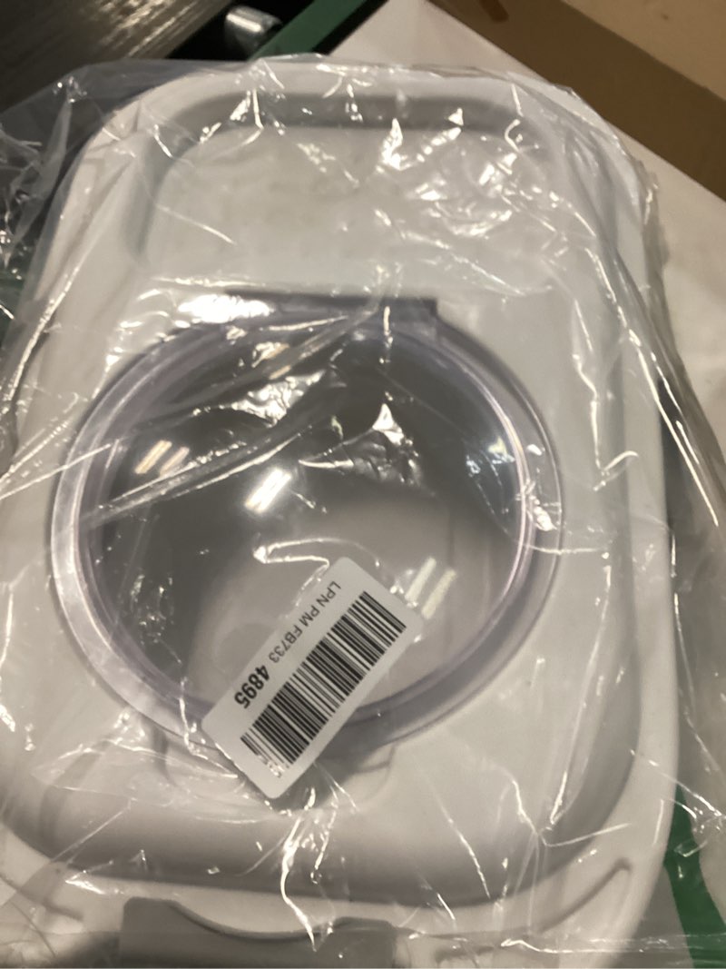 Condition photo showing Good Condition for Cereal Rice Food Storage Containers, Collapsible 20 to 50 Lbs Dispenser Bin with Rolling Wheel Airtight Locking Lid, Dog Pet Cat Flour Sugar Plastic Leakproof Sealable Large Kitchen Pantry Holder White