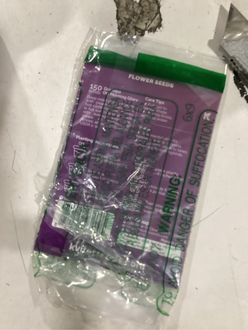 Condition photo showing Good Condition for kviter 150 grandpa ott morning glory seeds (ipomoea purpurea) – vine purple climbing blooms flower seeds to plant outside – pollinator heirloom seed packets for garden, trellises, outdoor flower beds blue morning glory