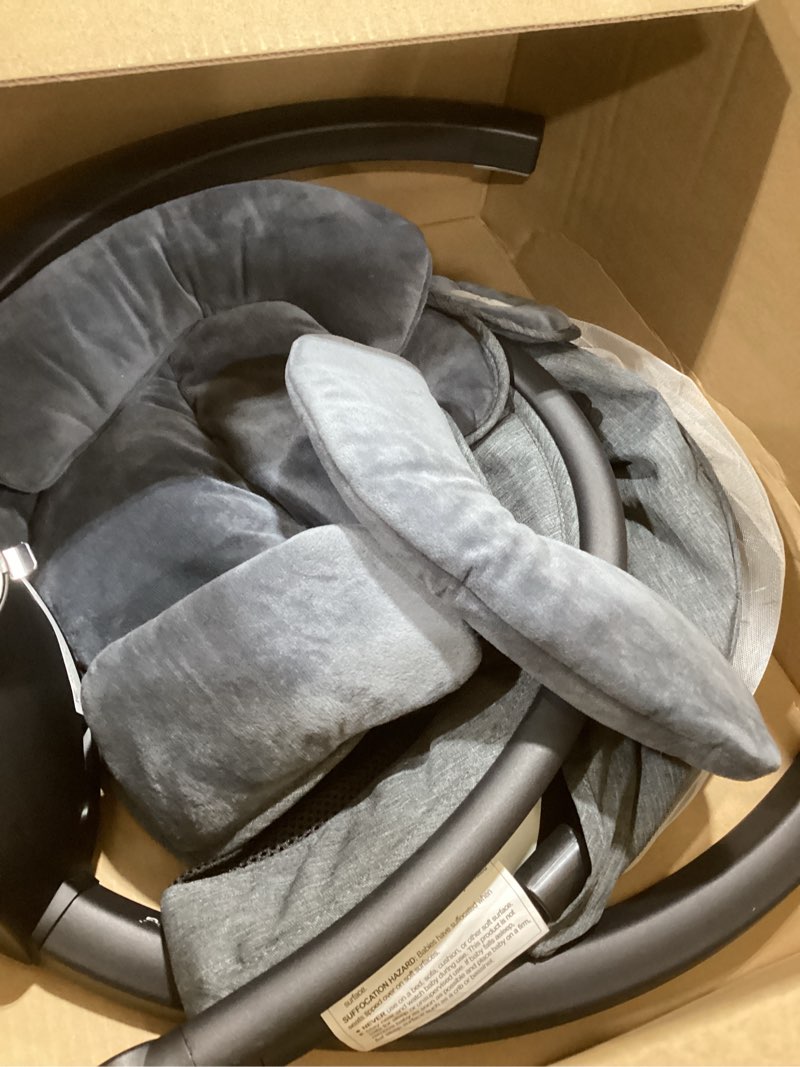 Condition photo showing As Is for BabyBond Baby Swings for Infants, Bluetooth Infant Swing with Music Speaker, 3 Seat Positions, 5 Point Harness Belt, 5 Speeds and Remote Control - Portable Baby Swing for Indoor and Outdoor (Black)