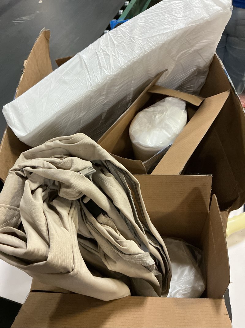 Condition photo showing Good Condition for Favoyard Patio Chair Cushions 19 x 19 x 3 Inch Waterproof Outdoor Seat Cushions for Patio Furniture 3-Year Color Fastness Garden Sofa Couch Chair Pads with Handle & Adjustable Straps Set of 2, Beige Beige 19 x 19 x 3 In