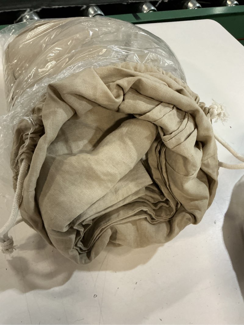 Condition photo showing Good Condition for european linen duvet cover, king/cal king, toffee