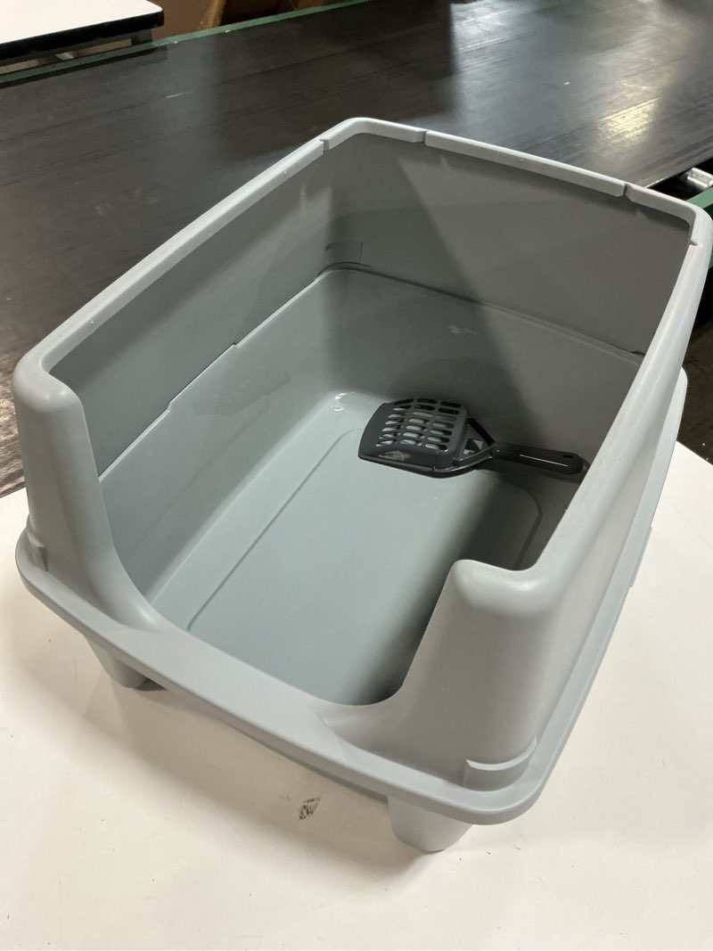 Condition photo showing Good Condition for iris usa open top cat litter tray with scoop and scatter shield, silver