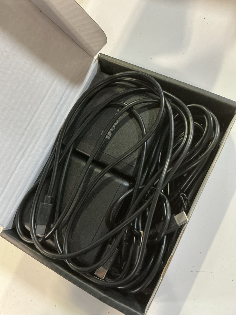 Condition photo showing As Is for 2 pack usb c charger block with 4 usb cables 120w gan type c charger fast charging block 6 port foldable for iphone 17/16 series, pixel, ipad, samsung galaxy series (black) black 2