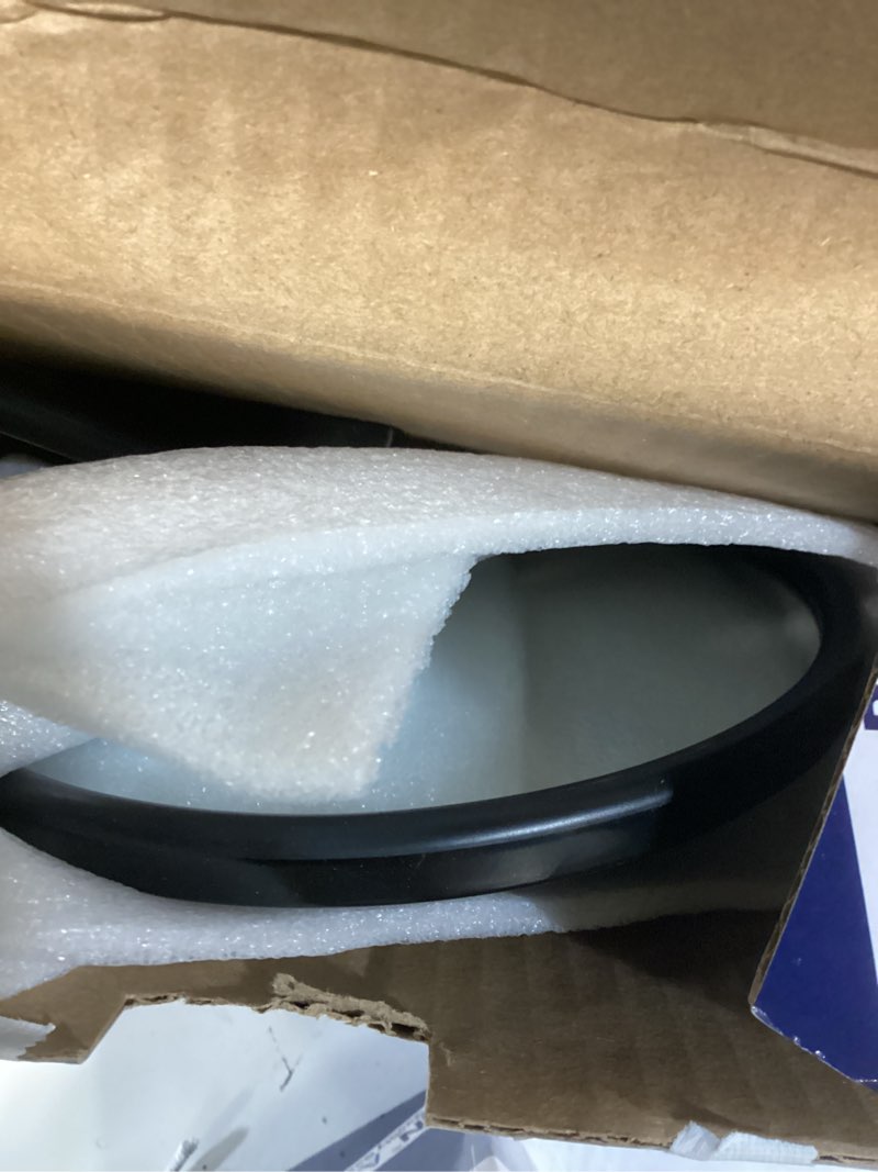 Condition photo showing As Is for 6 inch flat round mirror blind spot for truck bus atv utv black metal flat mirror