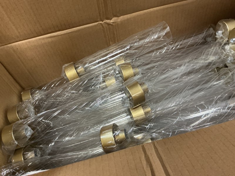 Condition photo showing Good Condition for 10PCS Gold Floor Candelabra,5 Arm Candle Holder Tall Floor Candle Holder with Acrylic Lampshade for Wedding Table Birthday Party Home Decoration Fit LED Taper Candles Gold 10pcs