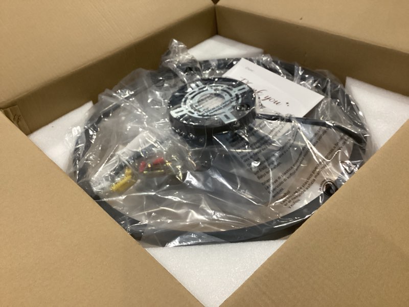 Condition photo showing New/Like New for ceiling fans with lights and remote, 20" modern low profile ceiling fan, stepless color temperature change and 6 wind speeds, flush mount ceiling fans for bedroom, kids room and kitchen