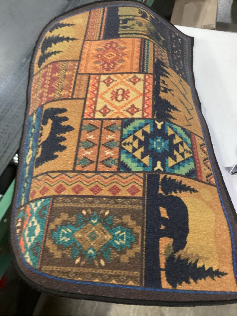 Condition photo showing Good Condition for Demissle Fireplace Hearth Rug Fireplace Mats Cabin Southwestern Fireproof Fire Resistant Rug for Wood Stove Floor for Kitchen Indoor Outdoor(Classic,24 x 36 Inch) 2' x 3' (Rectangular) Classic