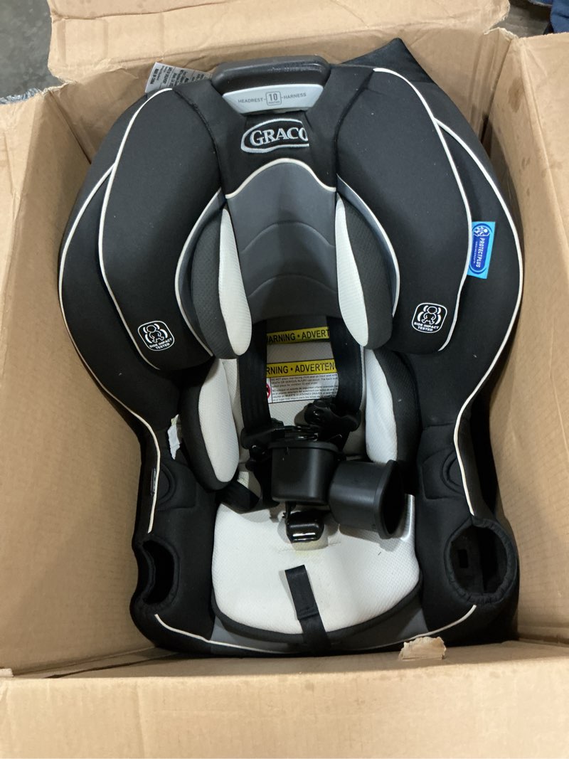 Condition photo showing As Is for graco extend2fit convertible car seat, rear and forward facing car seat with adjustable extension panel for extra legroom, great gift for baby shower or baby registry, gotham 2-in-1 gotham 2.0