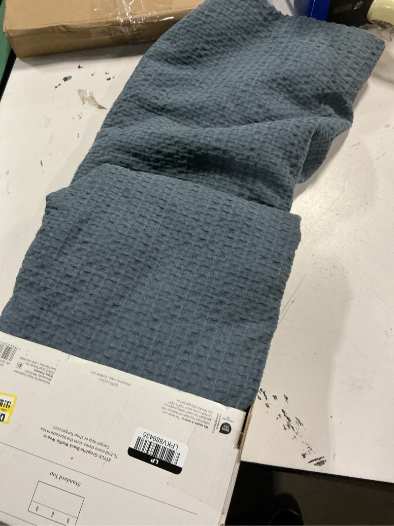 Condition photo showing Good Condition for oversized relaxed waffle weave shower curtain dark blue- threshold™