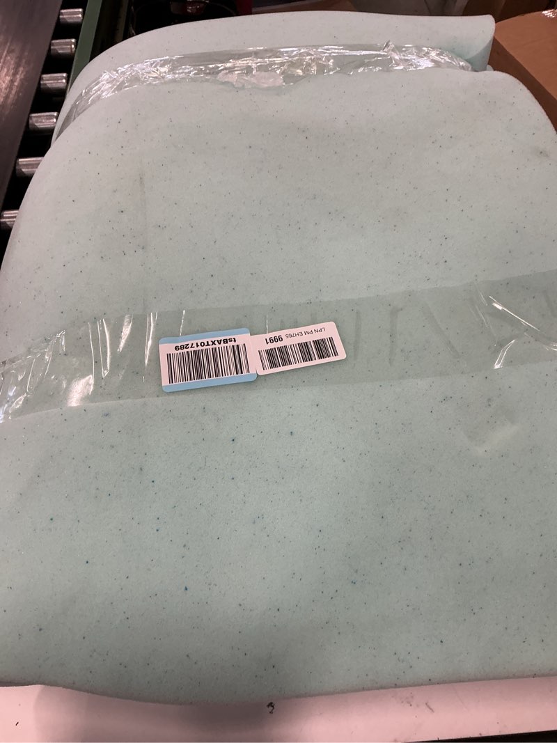 Condition photo showing As Is for Best Price Mattress 3 Inch Ventilated Memory Foam Mattress Topper, Cooling Gel Infusion, CertiPUR-US Certified, Dorm Essentials, Queen Queen 3 Inch