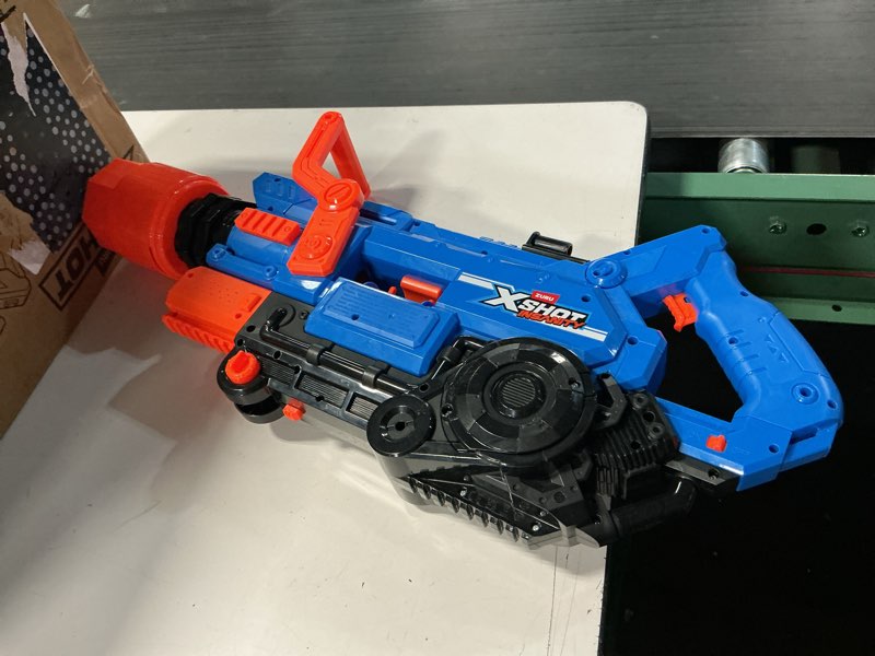 Condition photo showing As Is for  xshot insanity smoking barrel blaster with 72 air pocket technology darts by zuru, dart blaster with smoking mechanism outdoor toy for boys and girls, teens and adults aged 8+