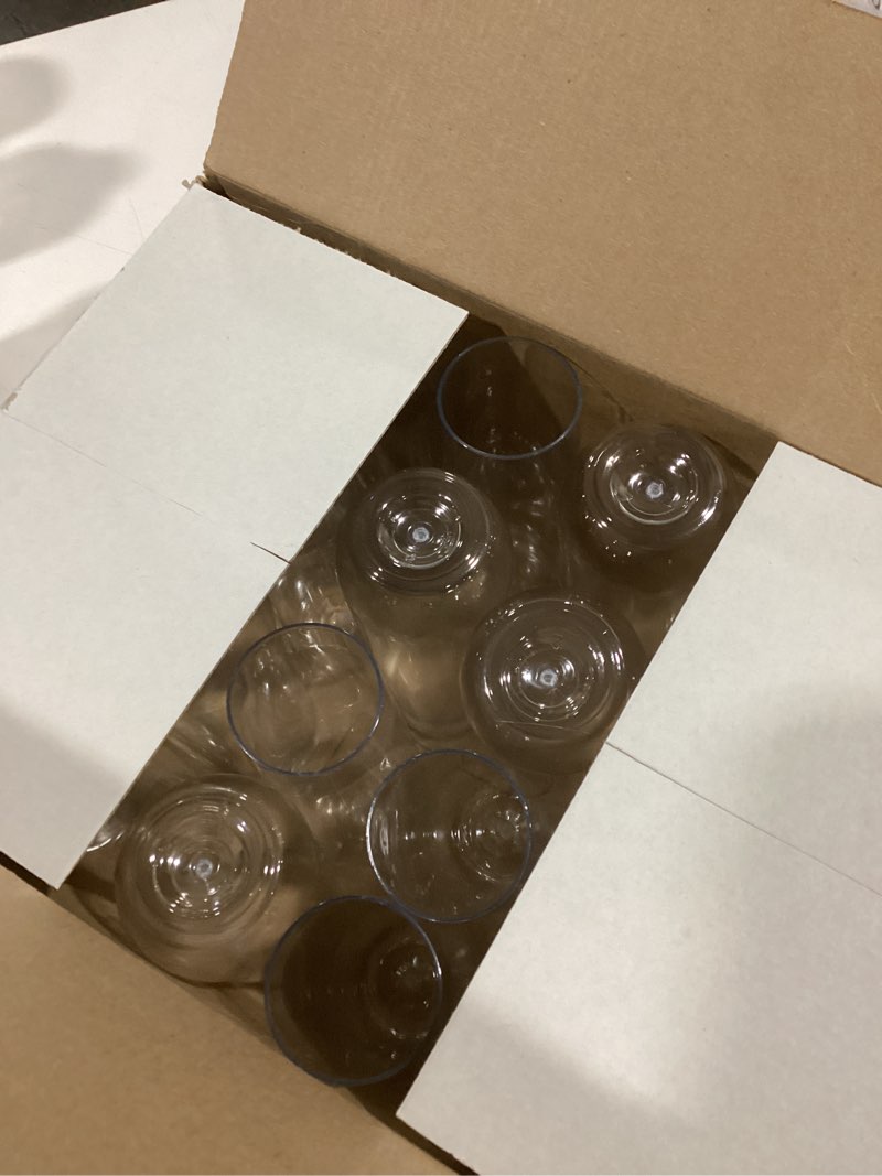 Condition photo showing Good Condition for DECADORN Clear Stemless Champagne Flutes Plastic 24 Pack - 9oz Plastic Champagne Glasses - Durable and Sturdy Mimosa Glasses For Parties - Shatterproof, Recyclable, BPA-Free, Smooth Rims.