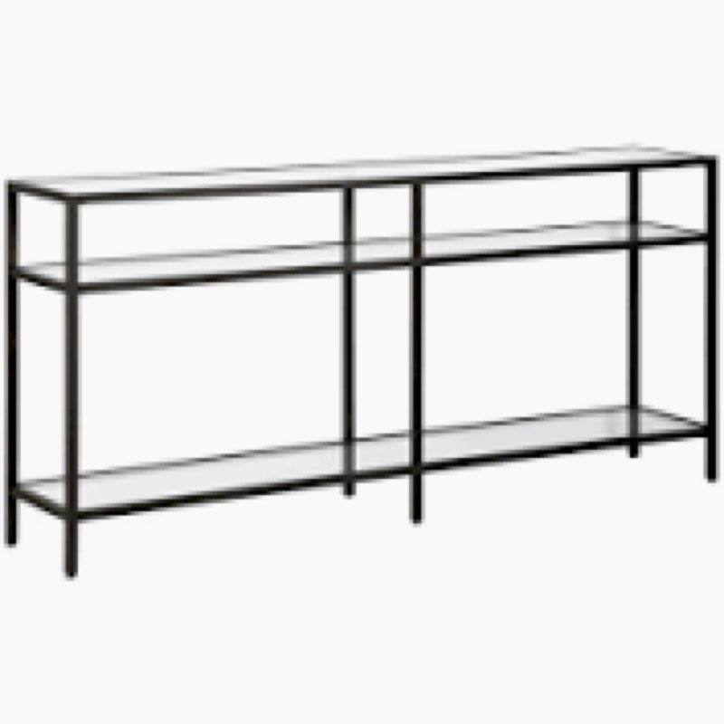 Henn&Hart 64" Wide Rectangular Console Table in Blackened Bronze, Entryway Table, Accent Table for L