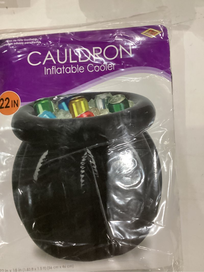 Condition photo showing item condition for Beistle Inflatable Cooler - Drink Containers for Parties, Beverage Cooler, Spooky Decor: Halloween Cauldron Cooler Halloween