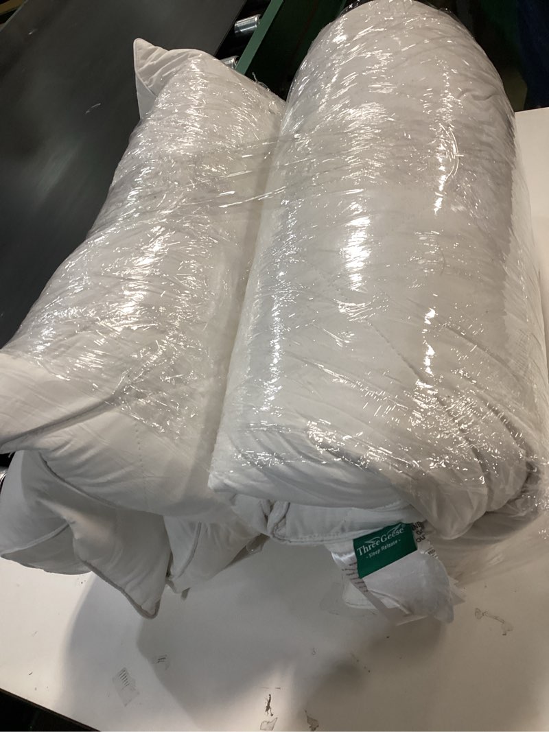 Condition photo showing As Is for Three Geese White Goose Feather & Cotton Pillows King Size Set of 2 - Soft 600 Thread Count 100% Cotton, Medium Firm,Soft Support,White Solid King (Pack of 2) White