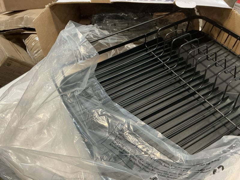 Condition photo showing New/Like New for Kitsure Large Dish Drying Rack - Extendable Dish Rack, Multifunctional Dish Rack for Kitchen Counter, Anti-Rust Dish Drainers with Cutlery & Cup Holders 19.2"-26.7" L x 12.9" W, Black Standard Black