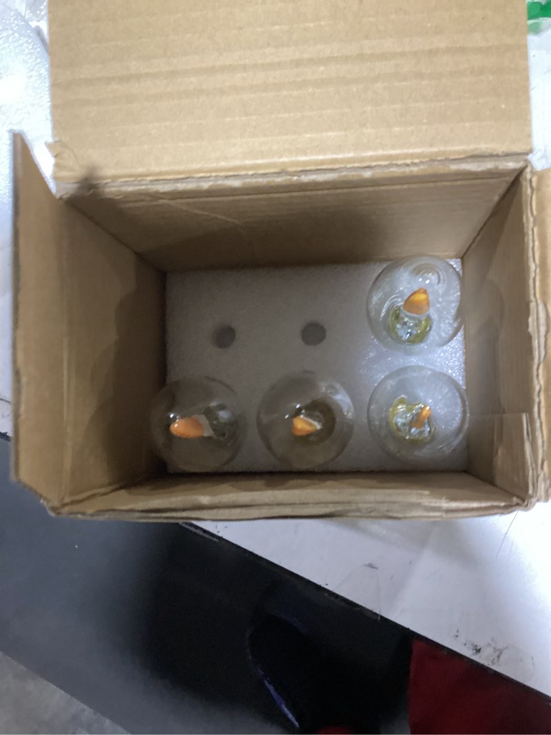 Condition photo showing As Is for E12 Base (Miniature Screw) C35 Flame Tip Flicker Bulbs - Crystal Clear Candle Light with Orange Glow Effect for Halloween? E12 Non-Dimmable Chandelier Replacement Bulbs, 6-Pack