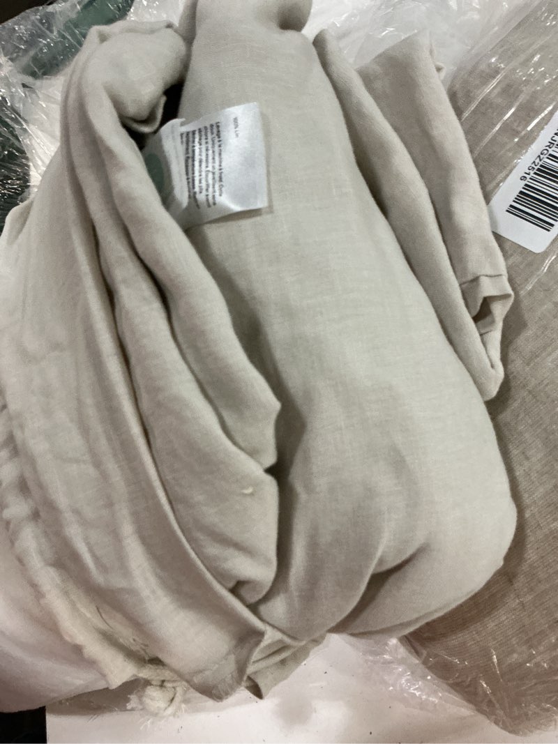 Condition photo showing New/Like New for  european linen chambray sheet set natural king quinse