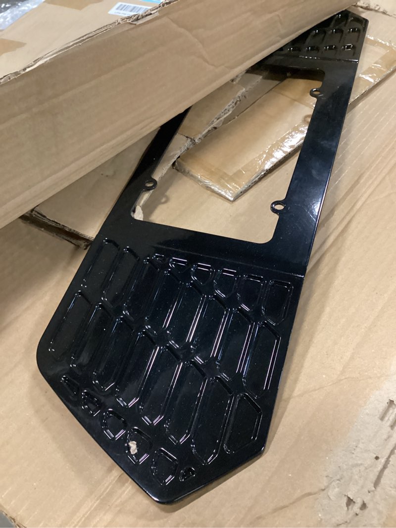 Condition photo showing Good Condition for rear license frame compatible with chevrolet corvette c8 2020-2026, aluminum license plate frame grill vent insert, license plate trim base accessories (bright black)