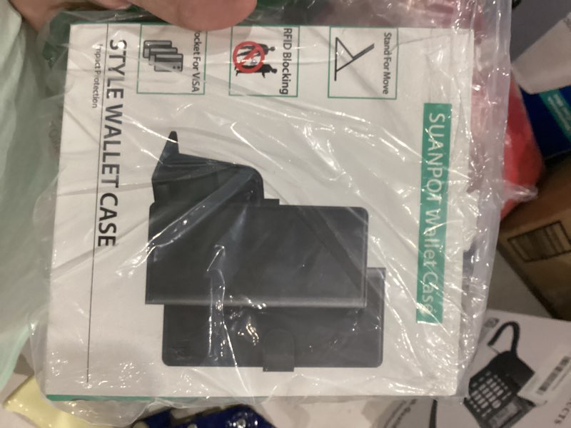 Condition photo showing As Is for SUANPOT for Samsung Galaxy S23 5G Wallet case with RFID Blocking Credit Card Holder,Flip Book PU Leather Protective Cover Women Men for Samsung S23 Phone case Light Brown