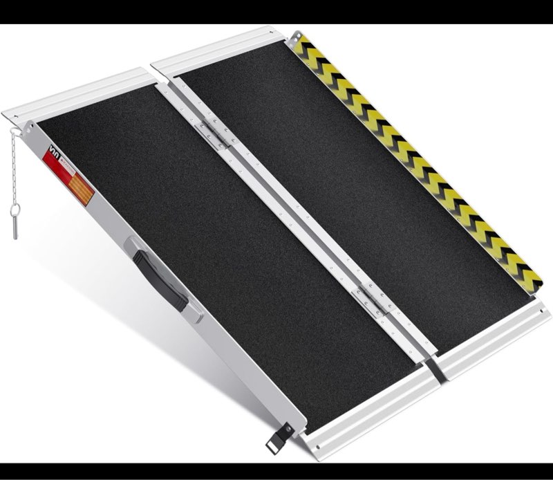 VNN Portable Wheelchair Ramp 3FT, Non-Slip Aluminum Material Handling Ramps for Wheelchairs for Home, Handicap Wheelchair Ramps for Home Steps, Aluminum Loading Ramps for Home, Doorways, Curbs Aluminum 3FT (Usable height 3-9 inch)