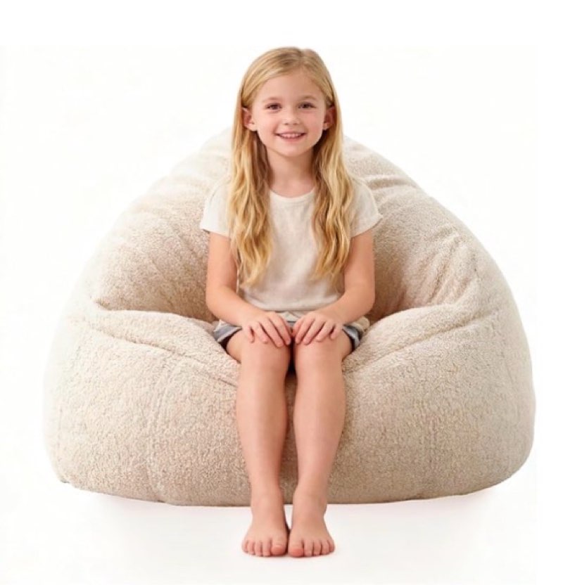 bean bag chair memory foam filled kids chairs toddler soft sherpa beanbag chair couch for girls and boys adult pets dogs/cats lazy beds s light cream