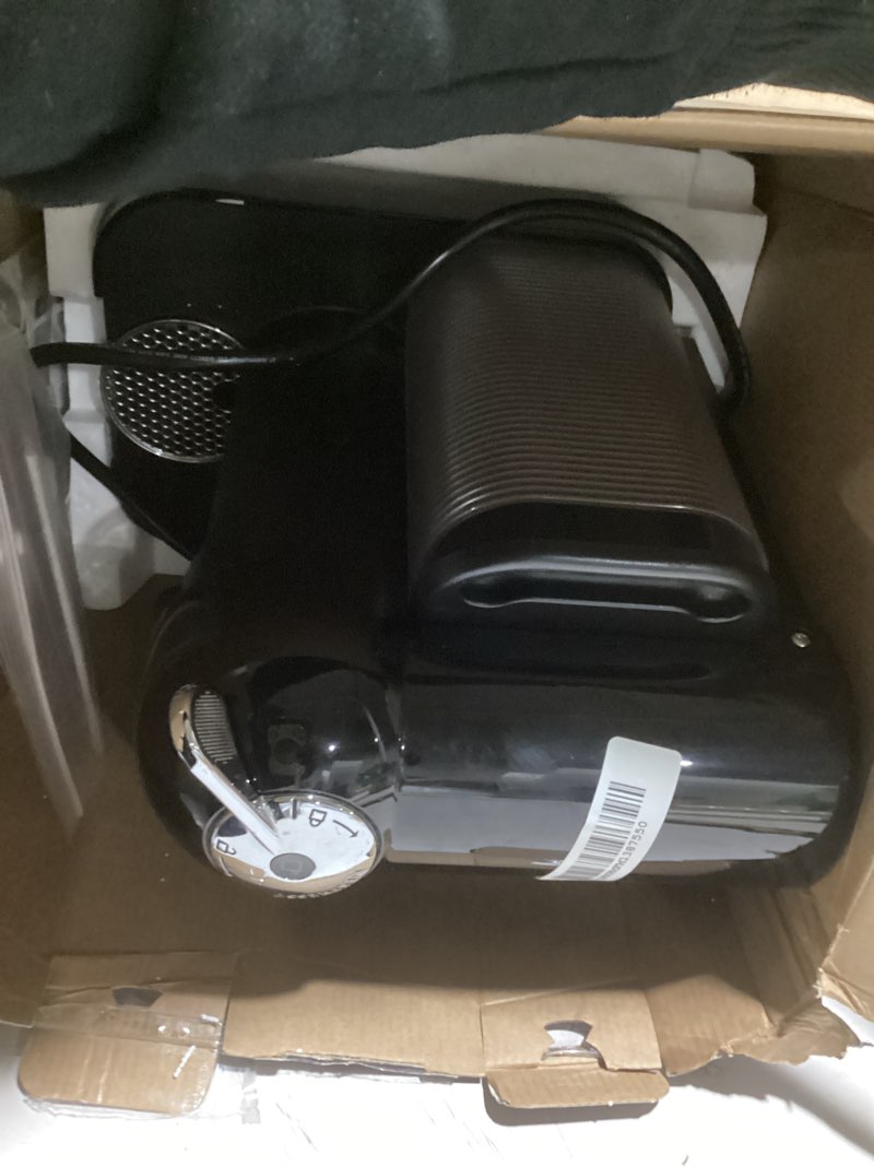 Condition photo showing As Is for nespresso vertuo coffee and espresso maker by breville, black machine black