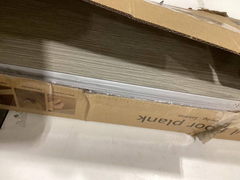 Condition photo showing Good Condition for hilarious peel and stick vinyl floor tiles white wood 36 pcs 54 sq.ft waterproof stick on flooring self-adhesive stick on tiles floor for bathroom kitchen living room rv vinyl flooring planks easy diy