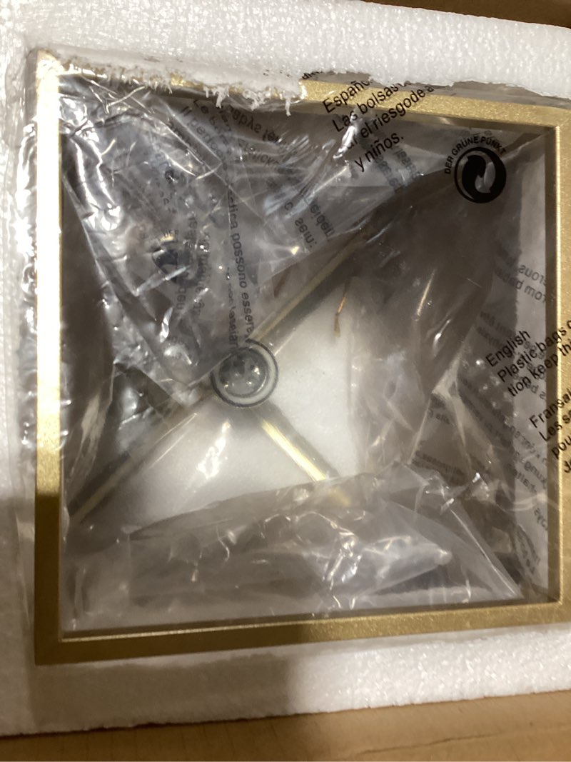 Condition photo showing As Is for ANJIADENGSHI Lantern Pendant Light Lantern Iron Cage 1 E26 Bulbs Gold Chandelier for Dining Room Kitchen(Bulbs Not Included) CL012SBG-Golden