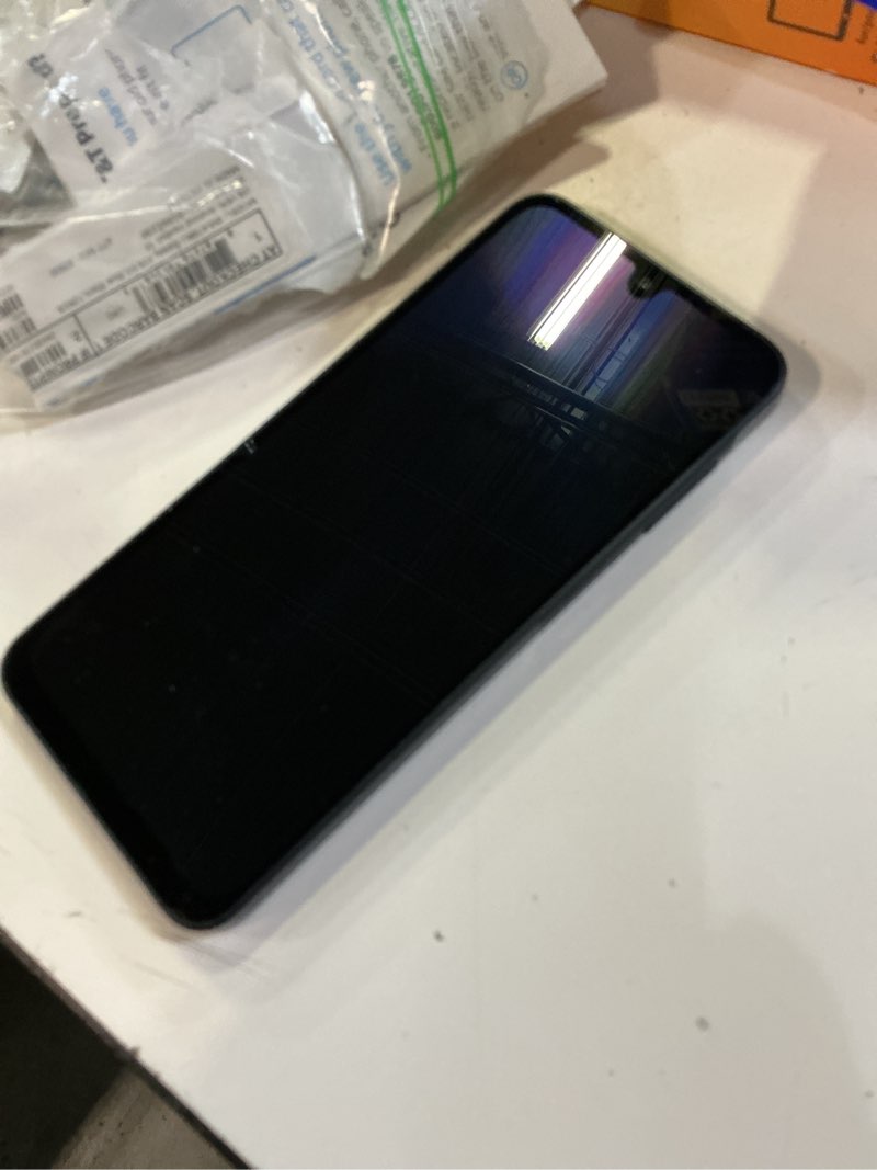 Condition photo showing As Is for at&t samsung galaxy a16 5g, 128gb, blue black - prepaid smartphone *** working condition verified. no network or connectivity tests were performed. bidder be advised ***