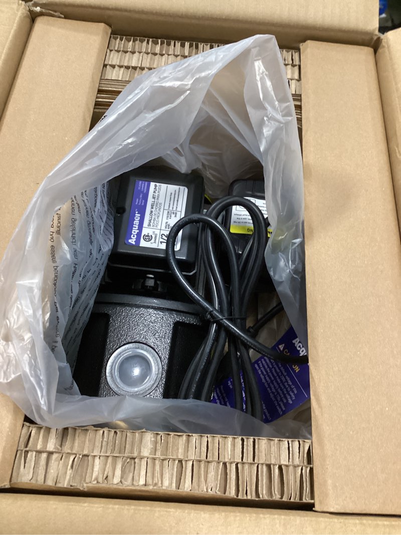 Condition photo showing Good Condition for Acquaer 1/2HP Shallow Well Jet Pump,Cast Iron, Well Depth Up to 25ft, 115V/230V Dual Voltage, Automatic Pressure Switch