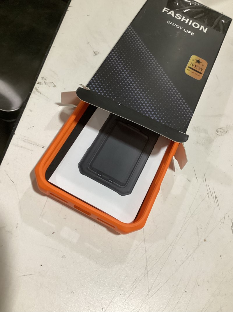 Condition photo showing Good Condition for sslotscase for iphone 17 pro max case with card holder & camera stand & kickstand & slide camera lens cover & wallet, military-grade heavy duty phone case cover for iphone 17 pro max 6.9'', orange orange iphone 17 pro max