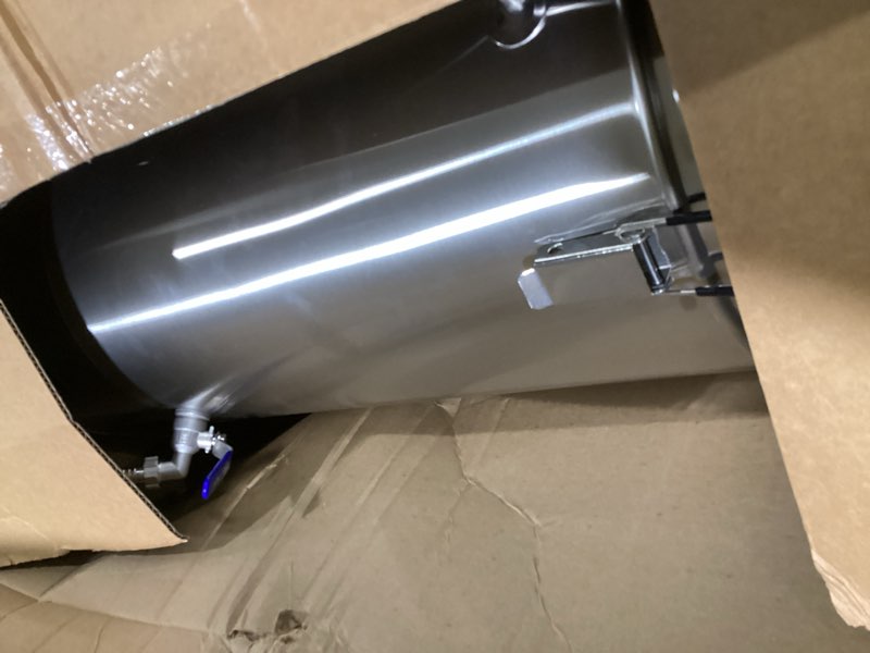 Condition photo showing As Is for vevor electric brewing system, 9.2 gal/35 l brewing pot, all-in-one home beer brewer w/pump, mash boil device w/panel, auto/manual mode 100-1800w power 25-100? temp 1-180 min timer recipe memory