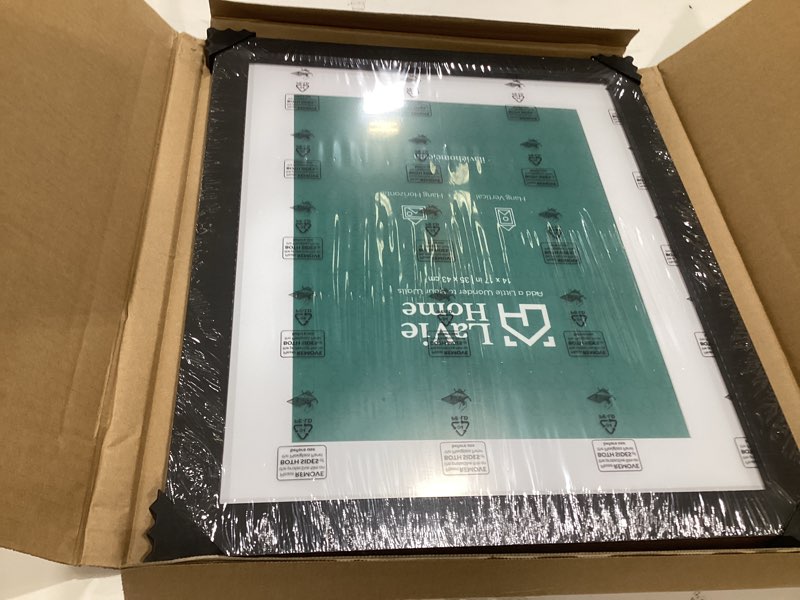 Condition photo showing Good Condition for lavie home 14 x 17 poster frame black, display pictures 11x14 with mat or 14x17 without mat, stable and sturdy picture frame and polished plexiglass, horizontal and vertical format of the wall?1 pack? 14x17 black