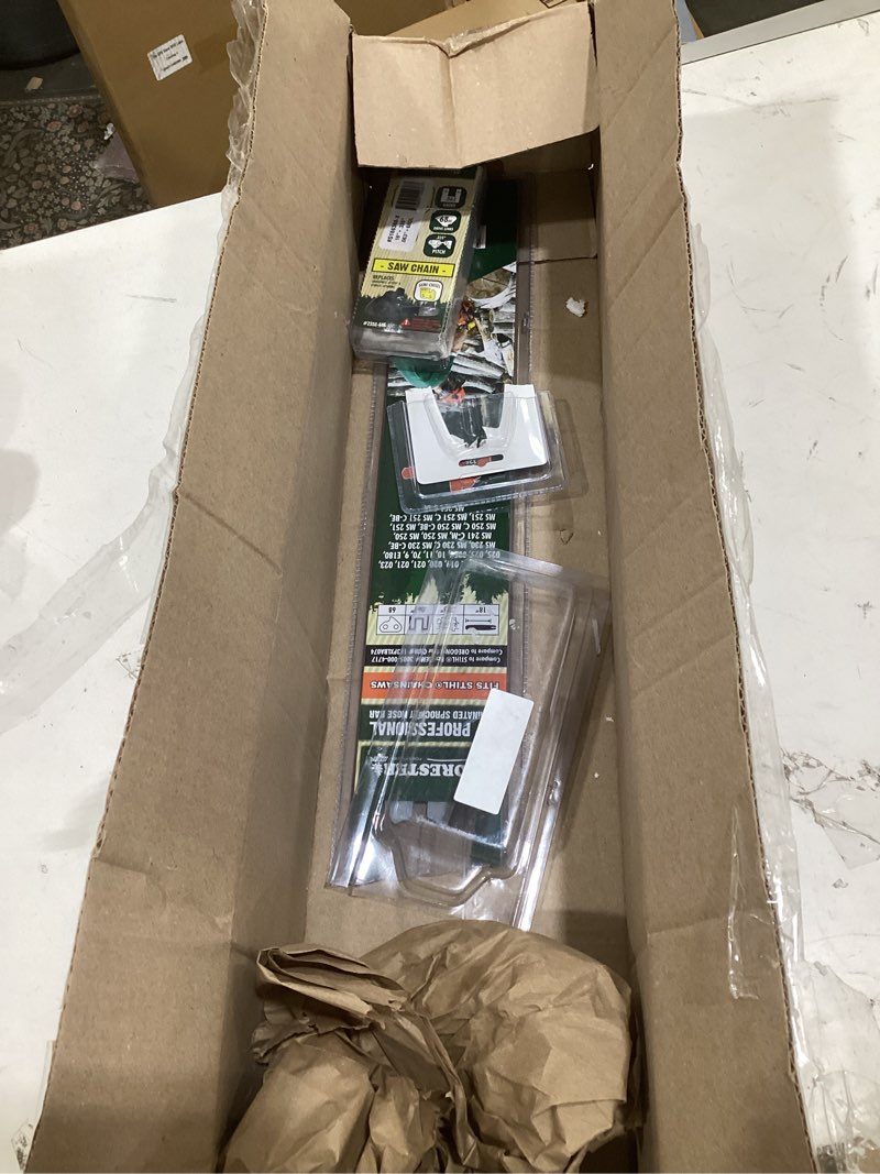 Condition photo showing As Is for FORESTER 18" Replacement Chainsaw Bar & Chain Combo - 18in Length, .325 Pitch, .063 Gauge, A074 Mount, 68 Drive Link - Replacement Chain Saw Parts Kit For Stihl